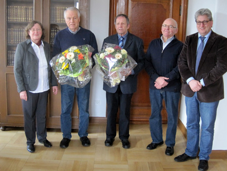 von links nach rechts: Frau Dr. Labenski (Direktorin des Amtsgerichts), Herr Reinhard Horn, Herr Klaus Böse, Herr Heinz Engeland und Bürgermeister Rainer Barth