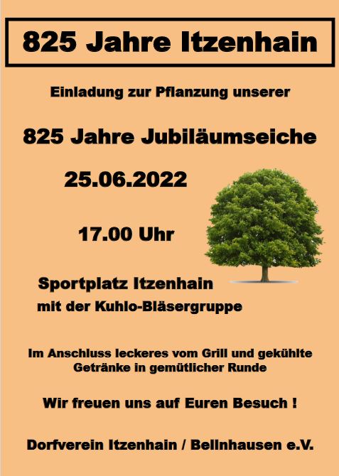 Einladung Pflanzung Eiche Plakat Itzenhain