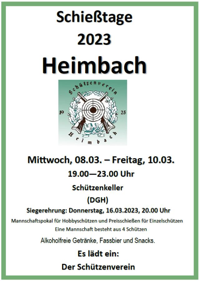 schiesstage heimbach 2023